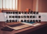 NBA常规赛今晨走向成谜；阿斯顿维拉伤情更新；更衣室稳定；医务组通报恢复(阿斯顿维拉俱乐部)-九游会J9